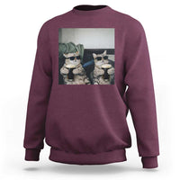 Funny Cat Drinking Irish Stout Beer Sweatshirt Black Beer and Cat Lovers