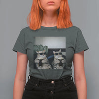 Funny Cat Drinking Irish Stout Beer T Shirt For Women Black Beer and Cat Lovers