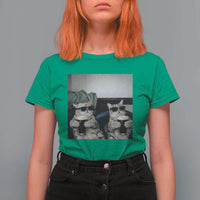 Funny Cat Drinking Irish Stout Beer T Shirt For Women Black Beer and Cat Lovers
