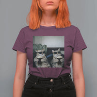 Funny Cat Drinking Irish Stout Beer T Shirt For Women Black Beer and Cat Lovers