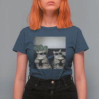 Funny Cat Drinking Irish Stout Beer T Shirt For Women Black Beer and Cat Lovers