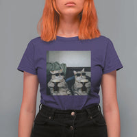 Funny Cat Drinking Irish Stout Beer T Shirt For Women Black Beer and Cat Lovers
