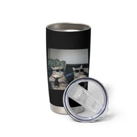 Funny Cat Drinking Irish Stout Beer Tumbler Cup Black Beer and Cat Lovers