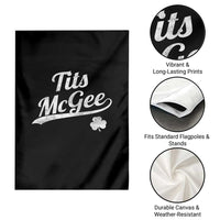 Tits McGee Garden Flag Funny St Patricks Day Adult Humor Shamrocks
