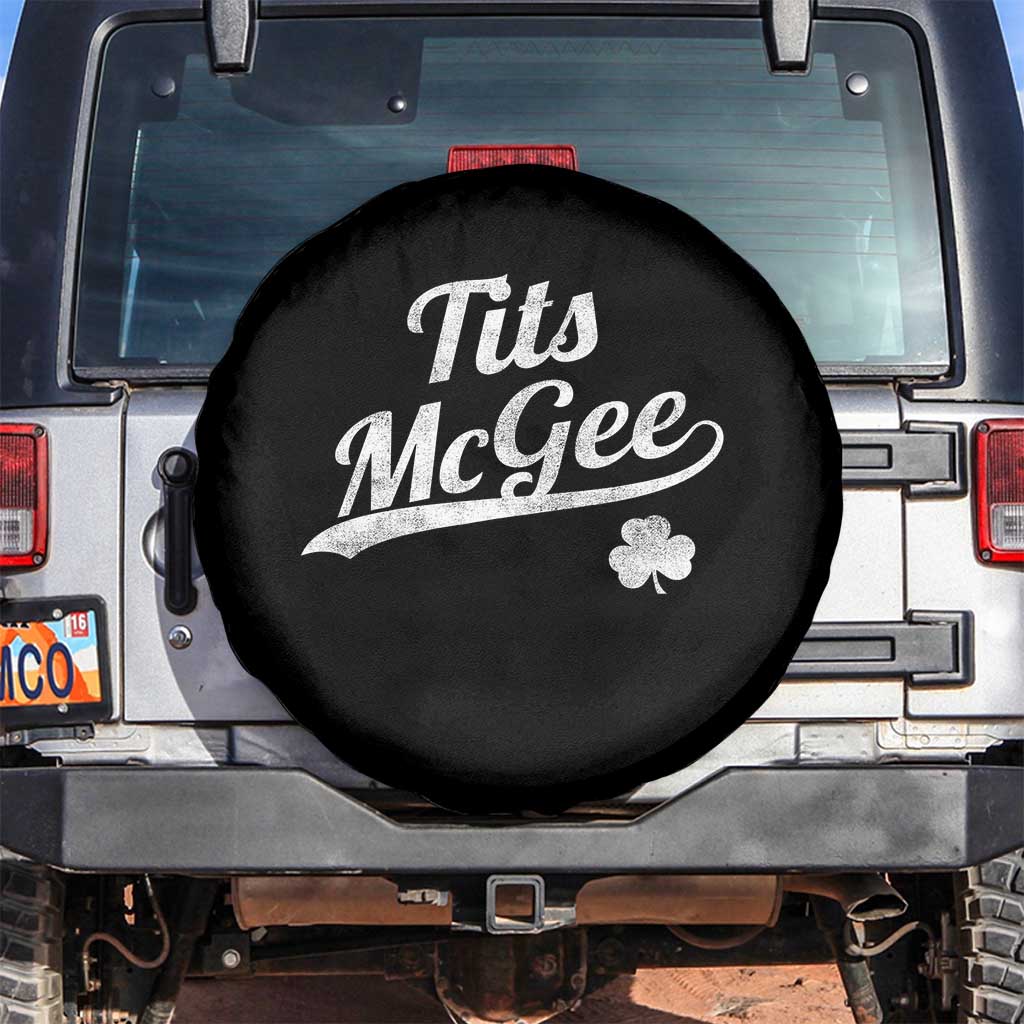 Tits McGee Spare Tire Cover Funny St Patricks Day Adult Humor Shamrocks