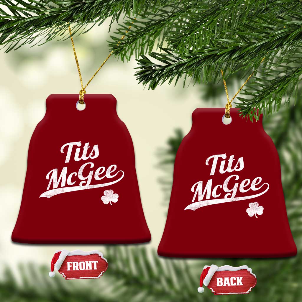 Tits McGee Ceramic Ornament Funny St Patricks Day Adult Humor Shamrocks
