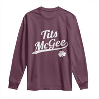 Tits McGee Long Sleeve Shirt Funny St Patricks Day Adult Humor Shamrocks