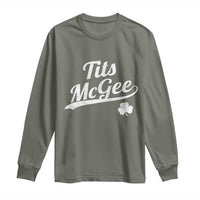 Tits McGee Long Sleeve Shirt Funny St Patricks Day Adult Humor Shamrocks