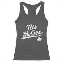 Tits McGee Racerback Tank Top Funny St Patricks Day Adult Humor Shamrocks