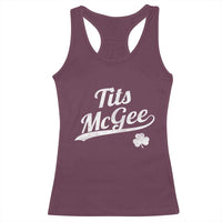 Tits McGee Racerback Tank Top Funny St Patricks Day Adult Humor Shamrocks