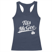 Tits McGee Racerback Tank Top Funny St Patricks Day Adult Humor Shamrocks