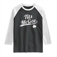 Tits McGee Raglan Shirt Funny St Patricks Day Adult Humor Shamrocks
