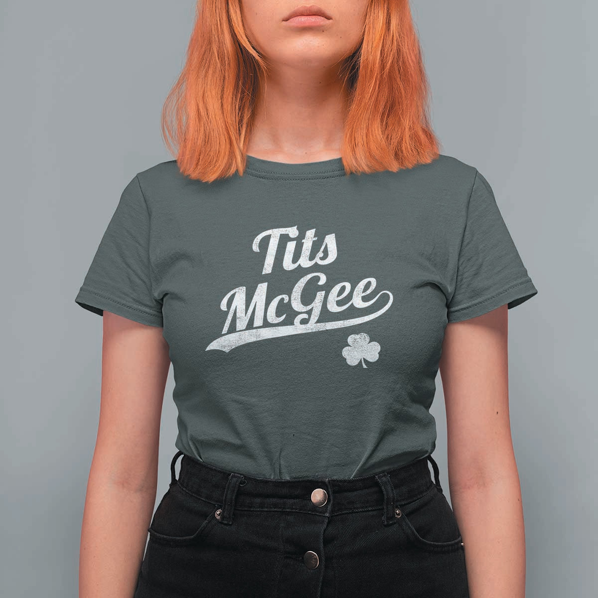 Tits McGee T Shirt For Women Funny St Patricks Day Adult Humor Shamrocks