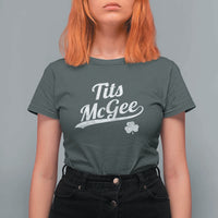 Tits McGee T Shirt For Women Funny St Patricks Day Adult Humor Shamrocks