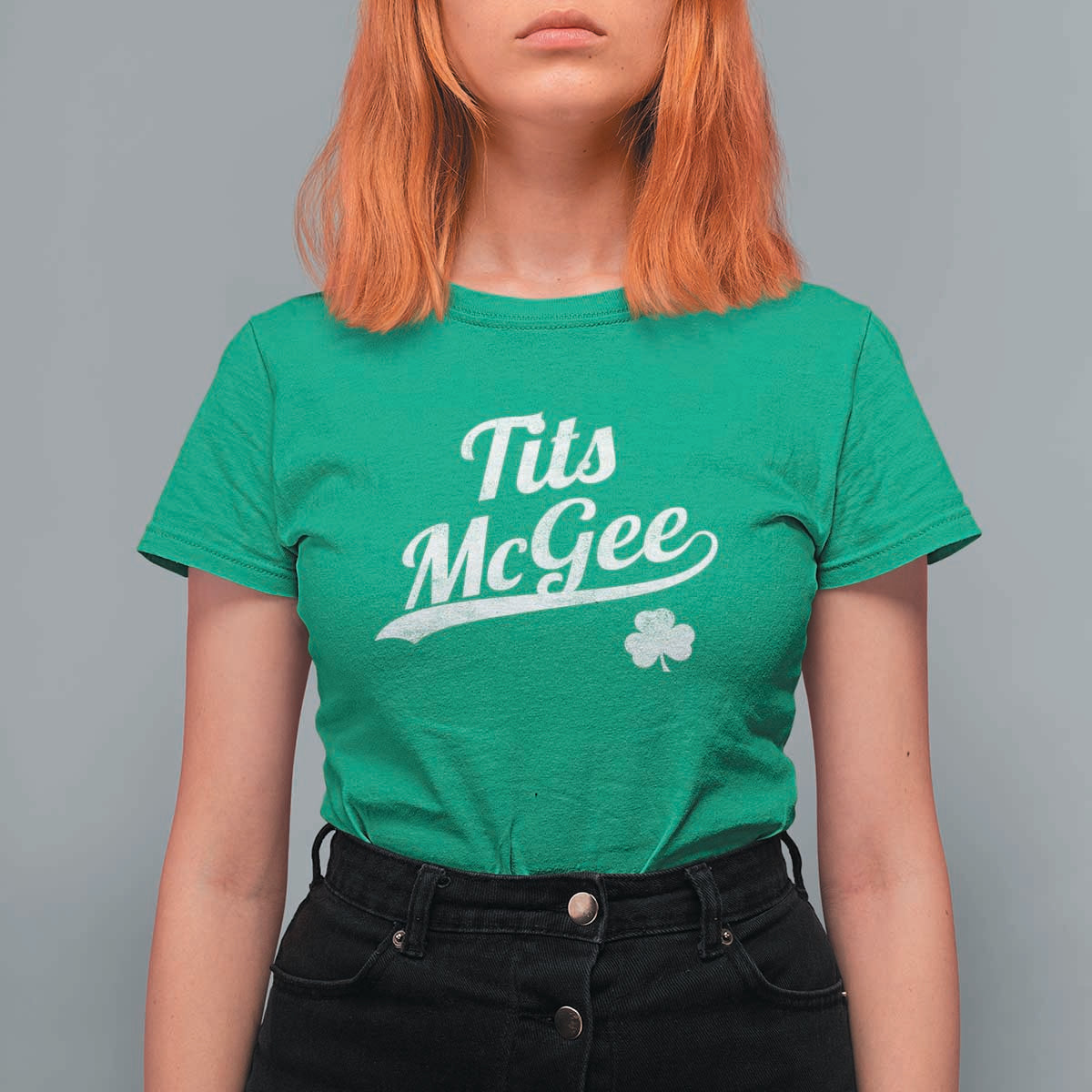 Tits McGee T Shirt For Women Funny St Patricks Day Adult Humor Shamrocks