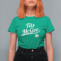 Tits McGee T Shirt For Women Funny St Patricks Day Adult Humor Shamrocks