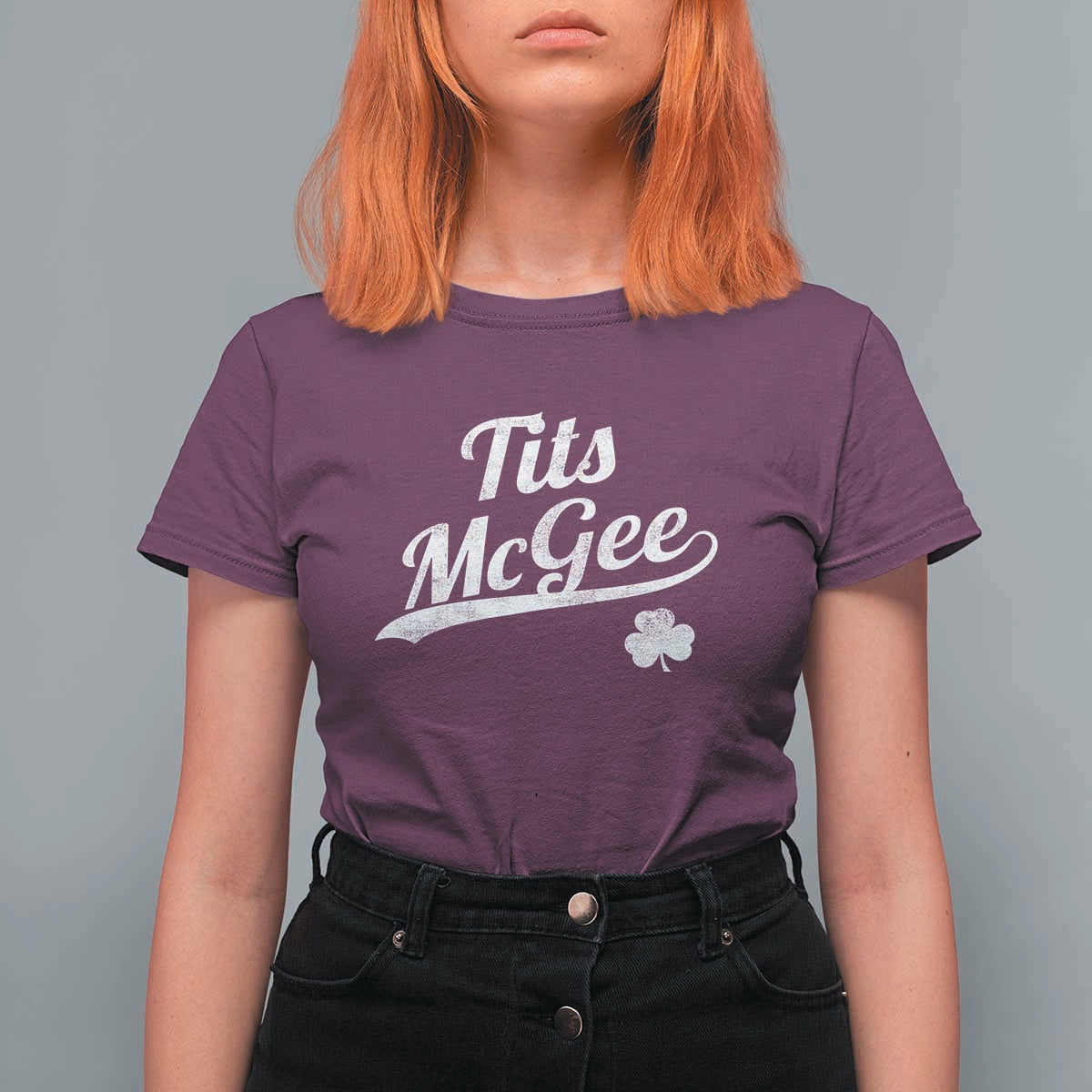Tits McGee T Shirt For Women Funny St Patricks Day Adult Humor Shamrocks