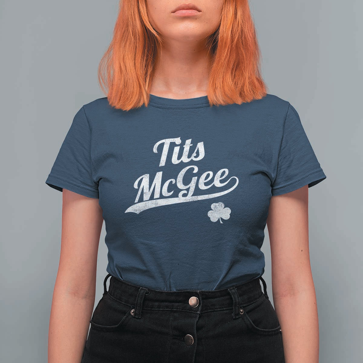 Tits McGee T Shirt For Women Funny St Patricks Day Adult Humor Shamrocks