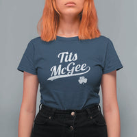 Tits McGee T Shirt For Women Funny St Patricks Day Adult Humor Shamrocks