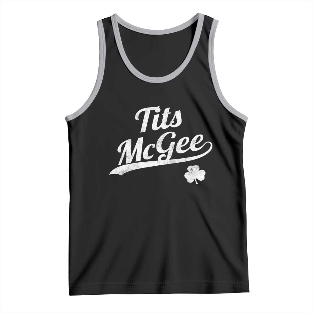 Tits McGee Tank Top Funny St Patricks Day Adult Humor Shamrocks