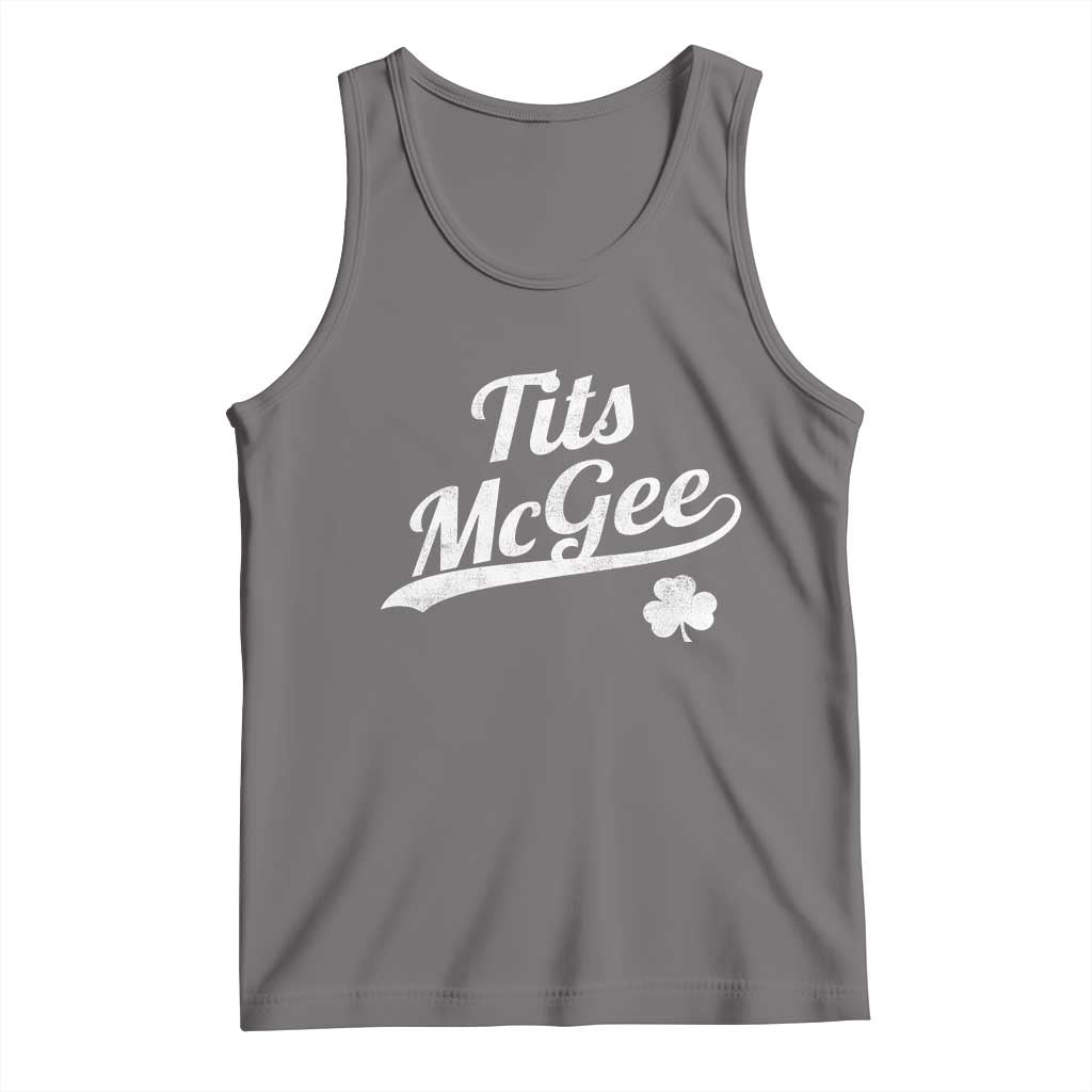 Tits McGee Tank Top Funny St Patricks Day Adult Humor Shamrocks