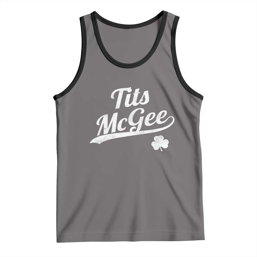 Tits McGee Tank Top Funny St Patricks Day Adult Humor Shamrocks