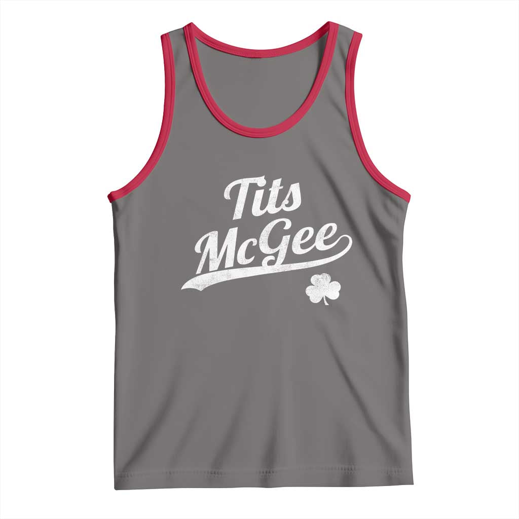 Tits McGee Tank Top Funny St Patricks Day Adult Humor Shamrocks