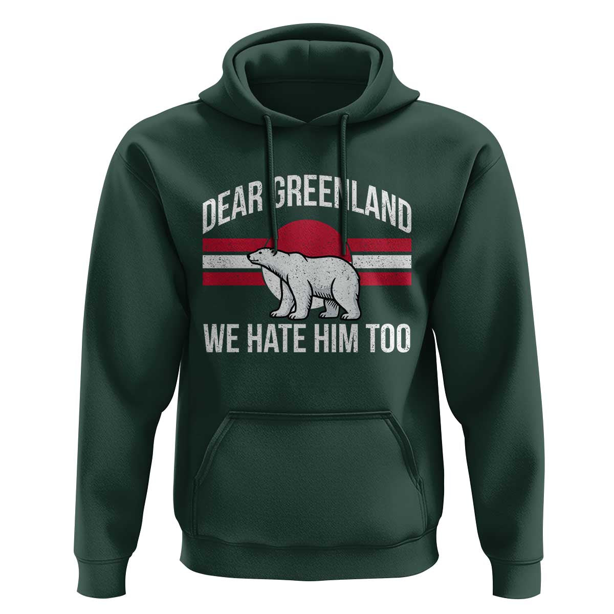 Dear Greenland We Hate Him Too Hoodie Polar Bear Political Protest