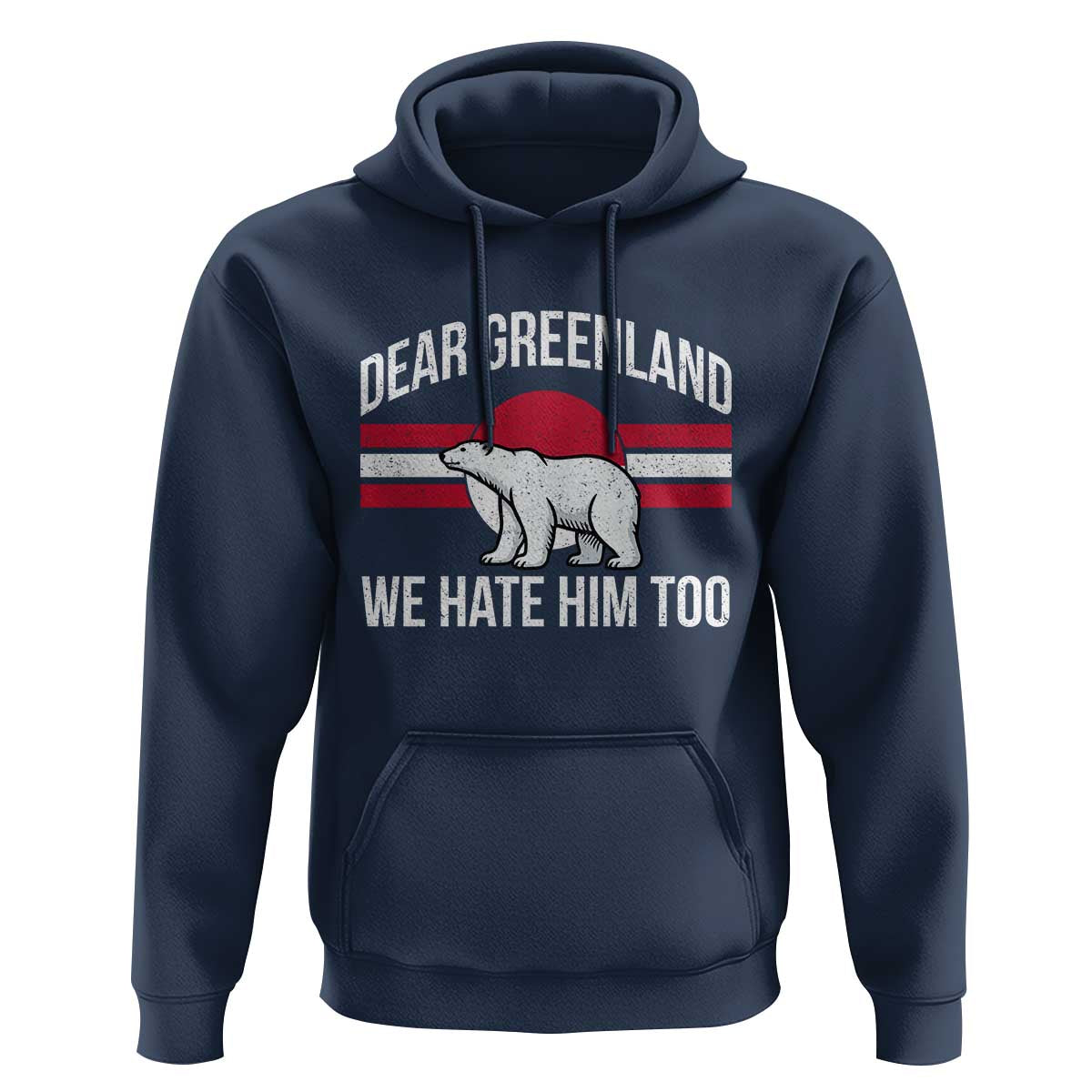 Dear Greenland We Hate Him Too Hoodie Polar Bear Political Protest