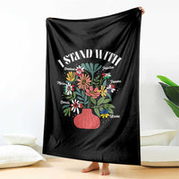 I Stand With Canada Greenland Mexico Panama Gaza Ukraine Throw Blanket Retro Floral