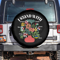 I Stand With Canada Greenland Mexico Panama Gaza Ukraine Spare Tire Cover Retro Floral