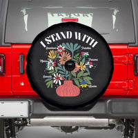 I Stand With Canada Greenland Mexico Panama Gaza Ukraine Spare Tire Cover Retro Floral