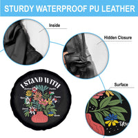 I Stand With Canada Greenland Mexico Panama Gaza Ukraine Spare Tire Cover Retro Floral