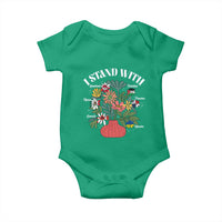 I Stand With Canada Greenland Mexico Panama Gaza Ukraine Baby Onesie Retro Floral