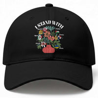 I Stand With Canada Greenland Mexico Panama Gaza Ukraine Baseball Cap Retro Floral