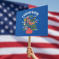 I Stand With Canada Greenland Mexico Panama Gaza Ukraine Protest Sign Retro Floral