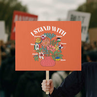 I Stand With Canada Greenland Mexico Panama Gaza Ukraine Protest Sign Retro Floral