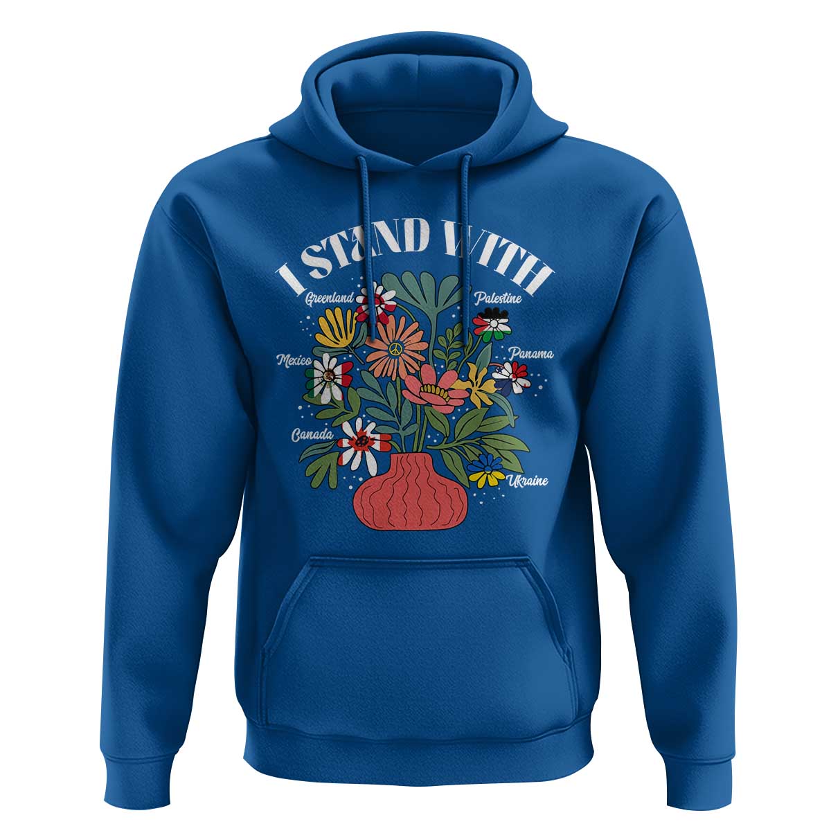 I Stand With Canada Greenland Mexico Panama Gaza Ukraine Hoodie Retro Floral