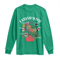 I Stand With Canada Greenland Mexico Panama Gaza Ukraine Long Sleeve Shirt Retro Floral