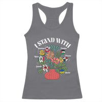 I Stand With Canada Greenland Mexico Panama Gaza Ukraine Racerback Tank Top Retro Floral
