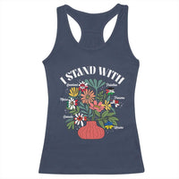I Stand With Canada Greenland Mexico Panama Gaza Ukraine Racerback Tank Top Retro Floral