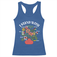 I Stand With Canada Greenland Mexico Panama Gaza Ukraine Racerback Tank Top Retro Floral