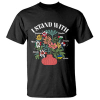 I Stand With Canada Greenland Mexico Panama Gaza Ukraine T Shirt Retro Floral