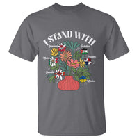 I Stand With Canada Greenland Mexico Panama Gaza Ukraine T Shirt Retro Floral