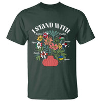 I Stand With Canada Greenland Mexico Panama Gaza Ukraine T Shirt Retro Floral