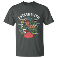 I Stand With Canada Greenland Mexico Panama Gaza Ukraine T Shirt Retro Floral