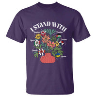 I Stand With Canada Greenland Mexico Panama Gaza Ukraine T Shirt Retro Floral