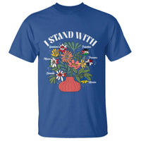 I Stand With Canada Greenland Mexico Panama Gaza Ukraine T Shirt Retro Floral