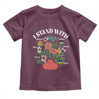 I Stand With Canada Greenland Mexico Panama Gaza Ukraine Toddler T Shirt Retro Floral