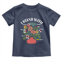 I Stand With Canada Greenland Mexico Panama Gaza Ukraine Toddler T Shirt Retro Floral